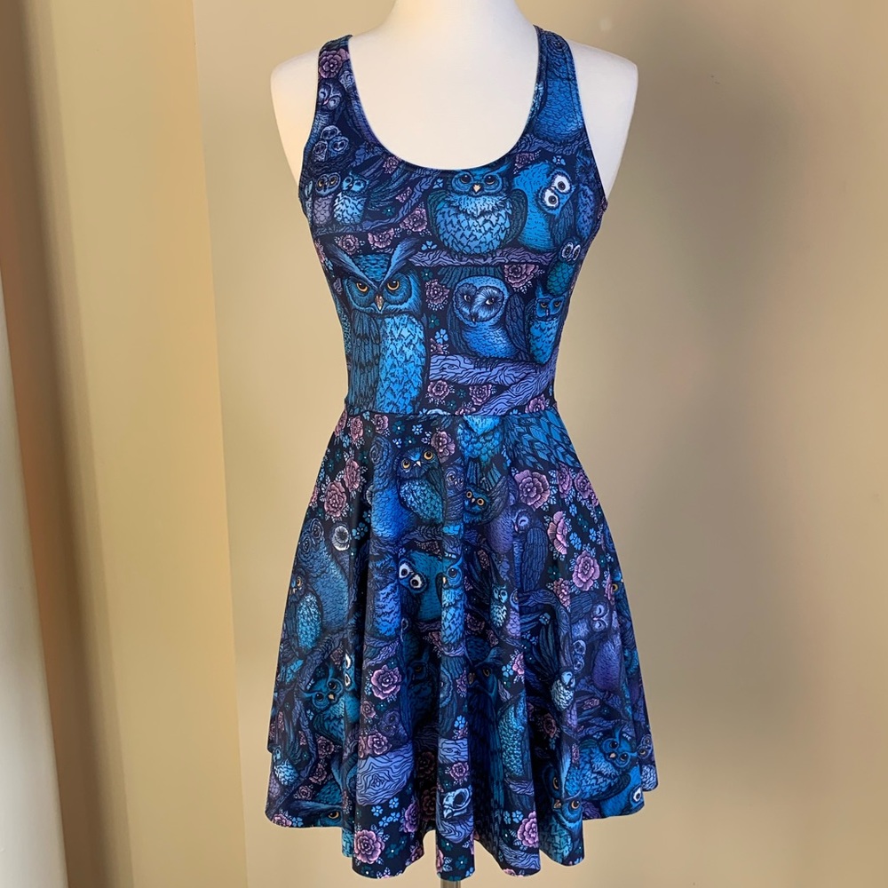Black Milk Clothing Midnight Owl Skater Dress - S
